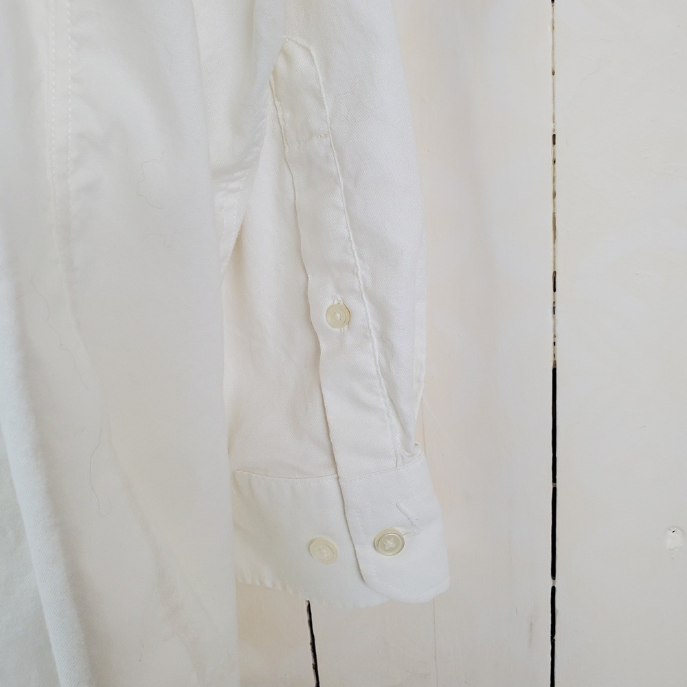 Banana Republic Mens Wrinkle Resistant Shirt Winter White Cream Large L Long Slv - Picture 9 of 10